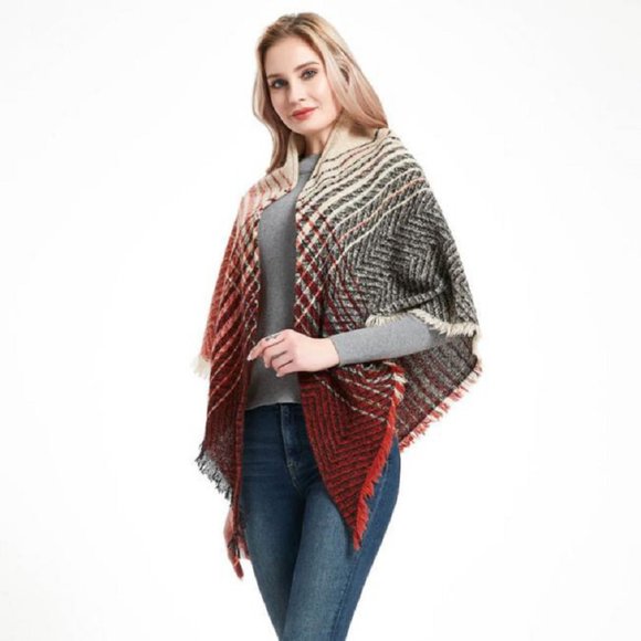 Striped Scarf - Large Oversized Winter Scarf - Picture 2 of 5